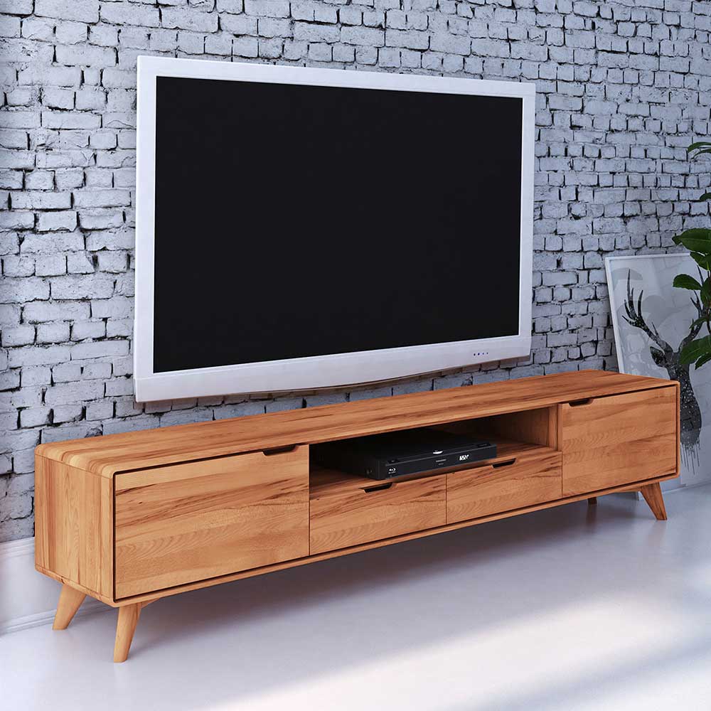 Basilicana TV Lowboard aus Kernbuche Massivholz 220 cm breit