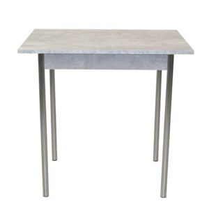 Möbel4Life Kleiner Küchentisch in Grau Steinoptik Vierfußgestell aus Stahl