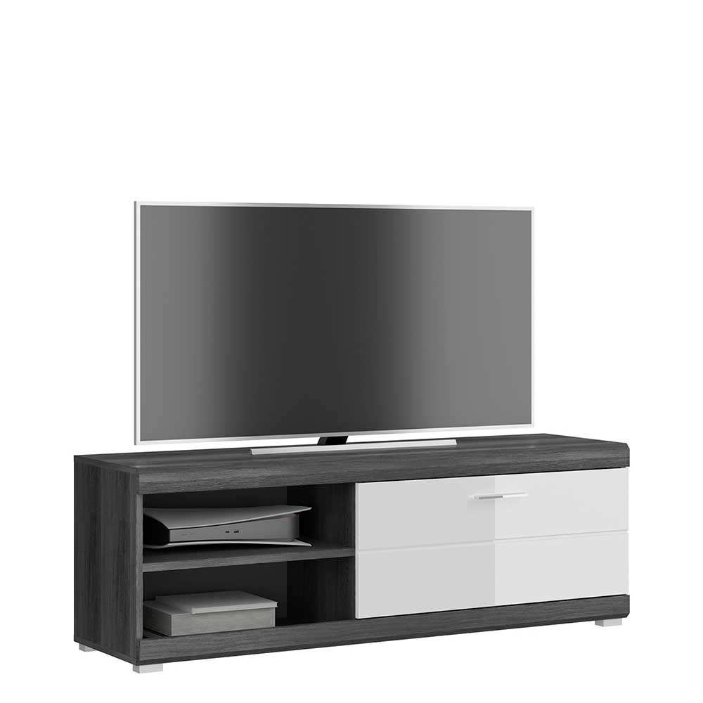 Möbel4Life Fernsehlowboard in modernem Design Klappe und offenen Fächern