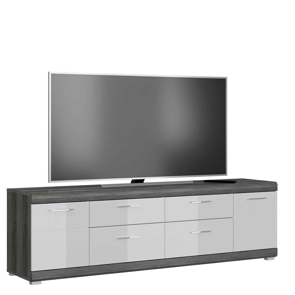 Möbel4Life Fernsehunterschrank 180 cm breit zwei Schubladen und Türen