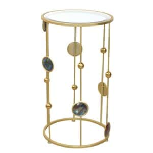 Möbel4Life Design Beistelltisch in Goldfarben Spiegelglas und Metall