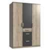 Star Möbel Drehtürenschrank Schlafzimmer in Eiche San Remo Dunkelgrau
