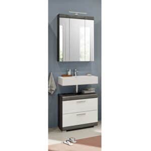 Möbel4Life Gaste WC Badmöbel Set 60 cm breit Spiegelschrank (zweiteilig)