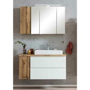 Star Möbel Waschtisch mit Spiegelschrank inklusive Becken 105 cm breit (zweiteilig)
