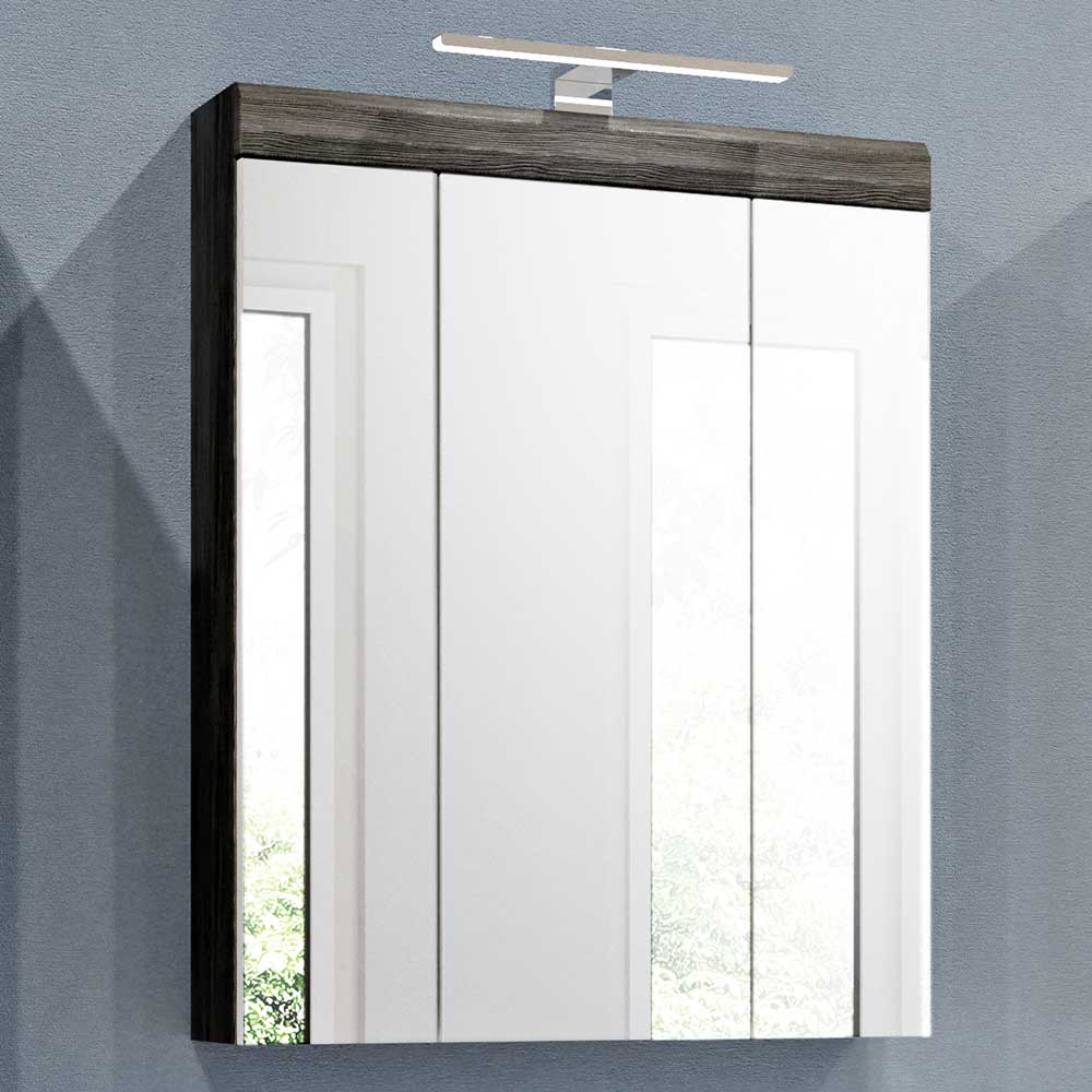 Möbel4Life Spiegelschrank Bad in modernem Design 60 cm breit - 19 cm tief