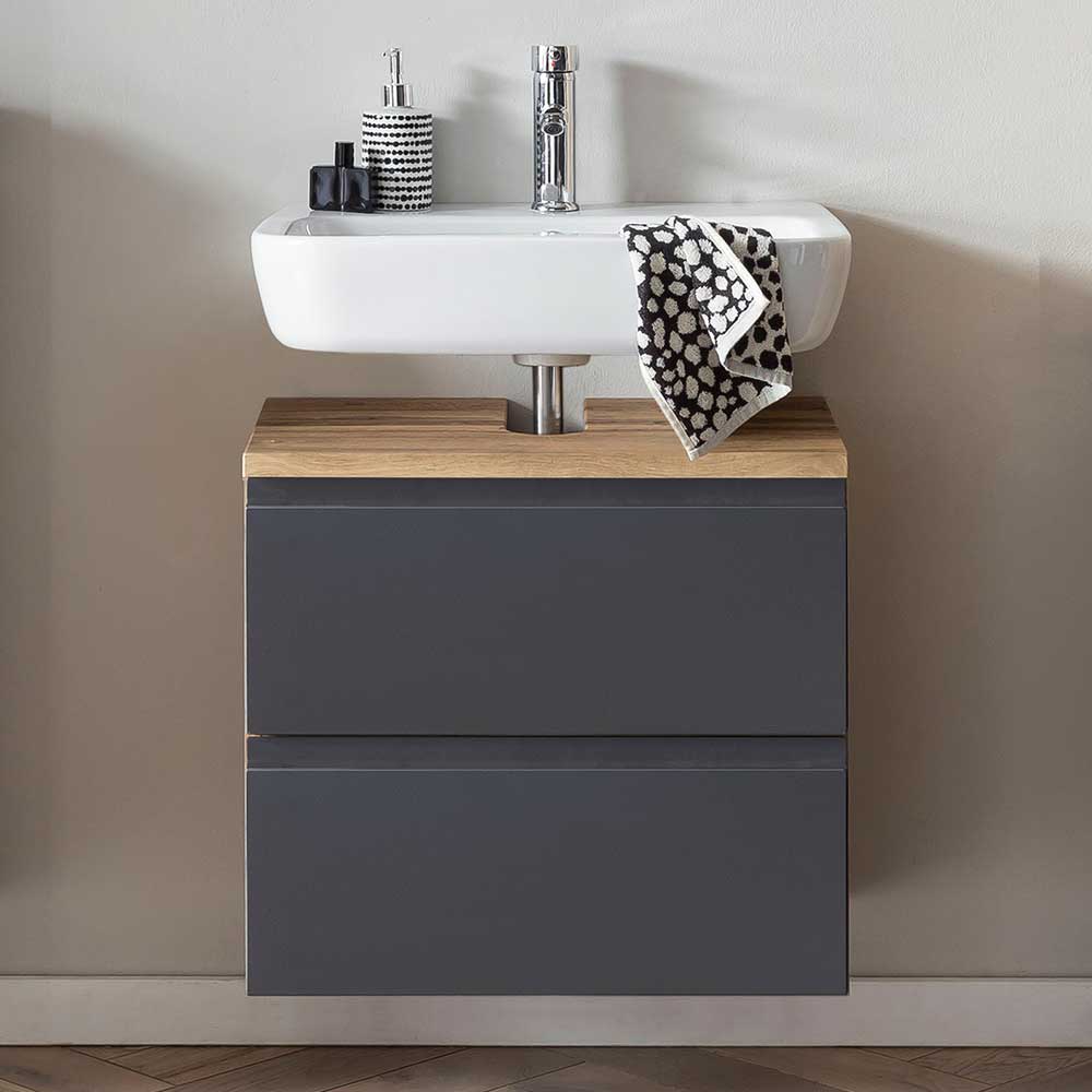 Star Möbel Waschbeckenunterschrank mit einer Schublade und einer Klappe 60 cm breit