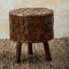 Möbel4Life Hocker aus Mangobaum Massivholz 45 cm hoch