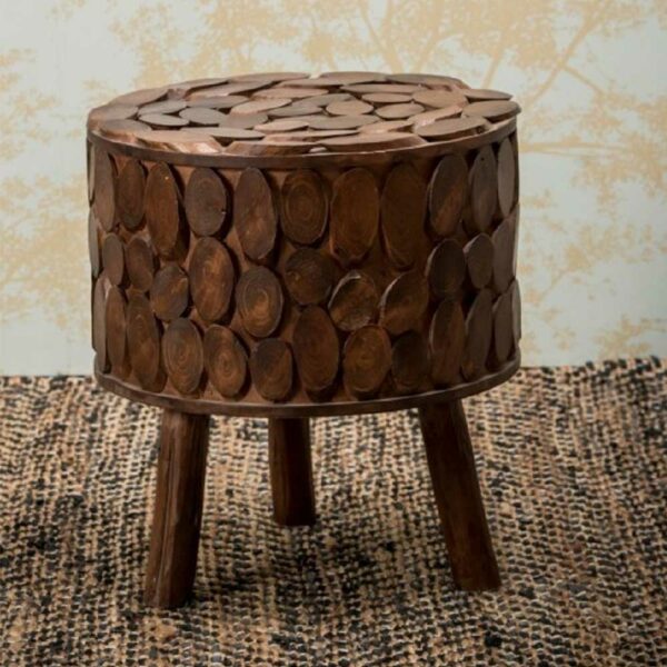 Möbel4Life Hocker aus Mangobaum Massivholz 45 cm hoch