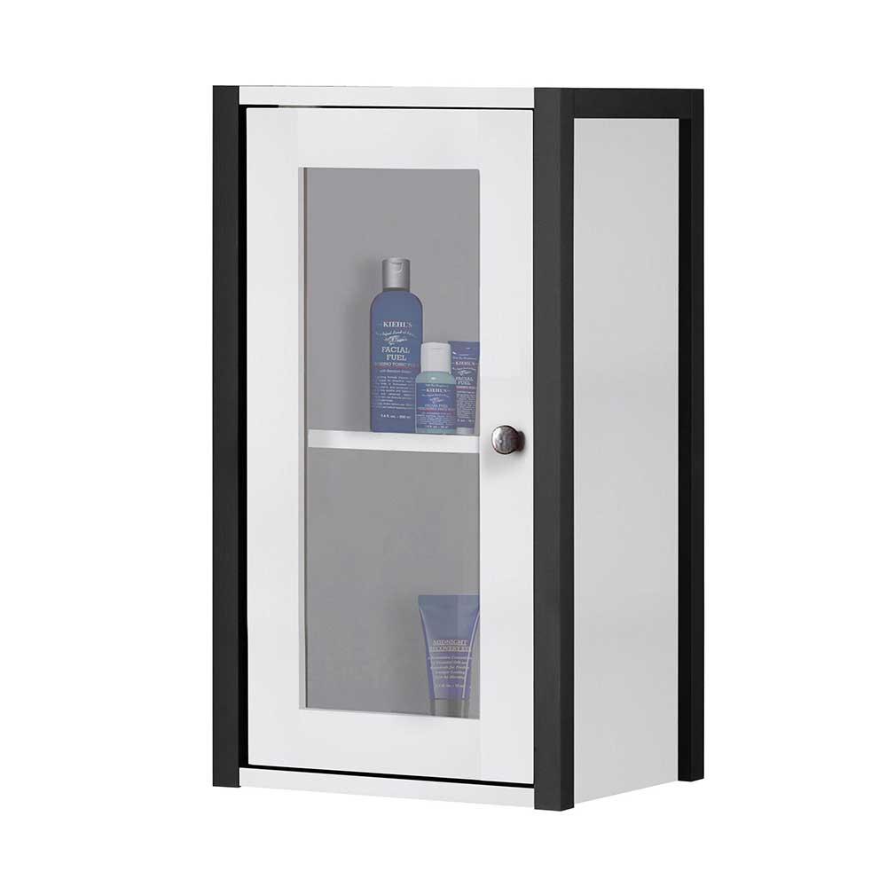 Möbel4Life Badhängeschrank in Schwarz und Weiß 60 cm hoch