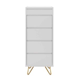 Rodario Schminkkommode in Weiß und Goldfarben 110 cm hoch