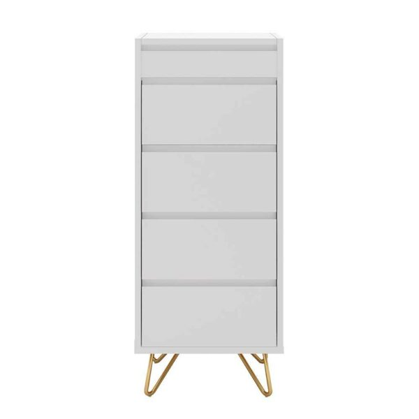 Rodario Schminkkommode in Weiß und Goldfarben 110 cm hoch