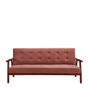 Rodario Klappsofa in Altrosa Samt Retrostil