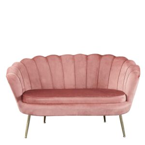 Rodario Design Sofa in Rosa Samt muschelförmig