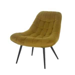 Rodario Samt Lounge Sessel in Ocker Retrostil