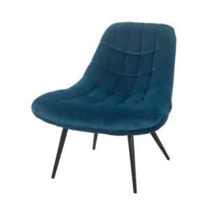 Rodario Lounge Stuhl in Blau Samt Retro Look
