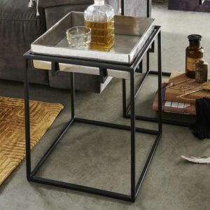 Life Meubles Kleiner Wohnzimmer Tisch mit abnehmbarer Tischplatte Metall