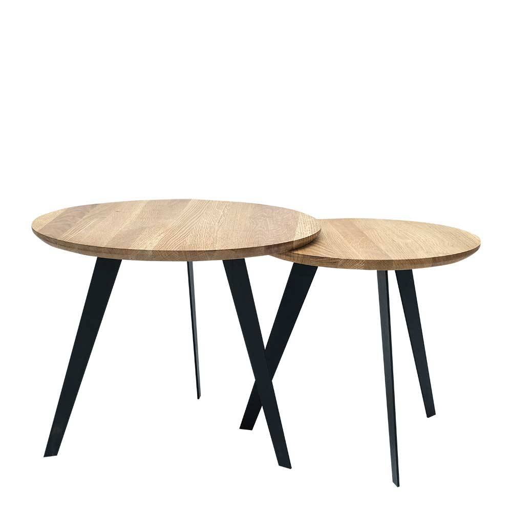 Life Meubles Beistelltisch Set mit Dreifußgestell runde Holz Tischplatten (zweiteilig)