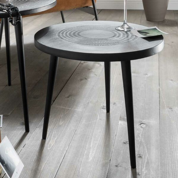 Life Meubles Schwarzer Beistelltisch aus Metall Industry und Loft Stil