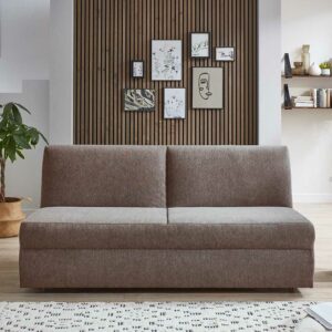 Brandolf 2er Schlafsofa in Taupe Webstoff Bezug