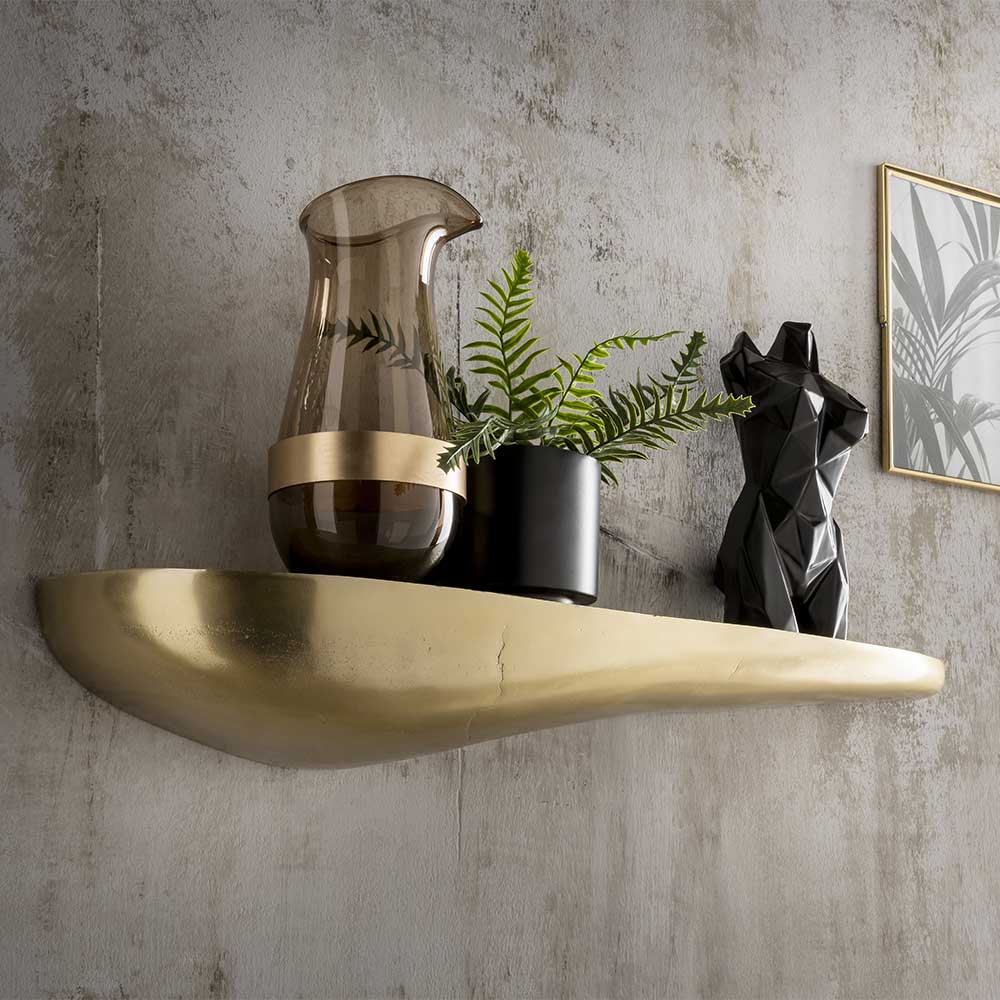 Life Meubles Wandregal Steinform in Goldbronze Aluminium