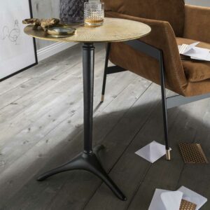 Life Meubles Beistelltisch aus Metall mit runder Tischplatte Bistro Stil