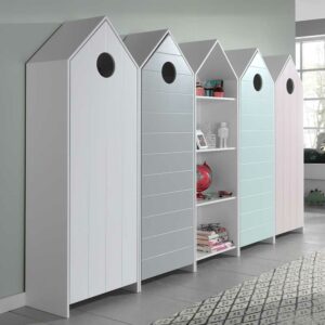 4Home Kinderkleiderschrank Set in Bunt Regal (fünfteilig)