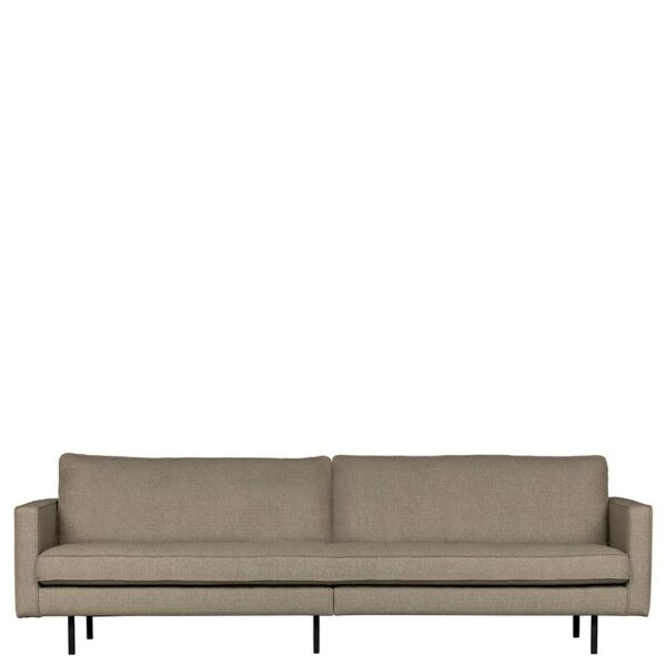 Basilicana Couch in Graubraun Webstoff 85 cm hoch
