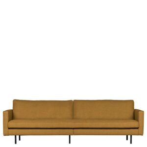 Basilicana Sofa in Hellbraun Webstoff Retrostil