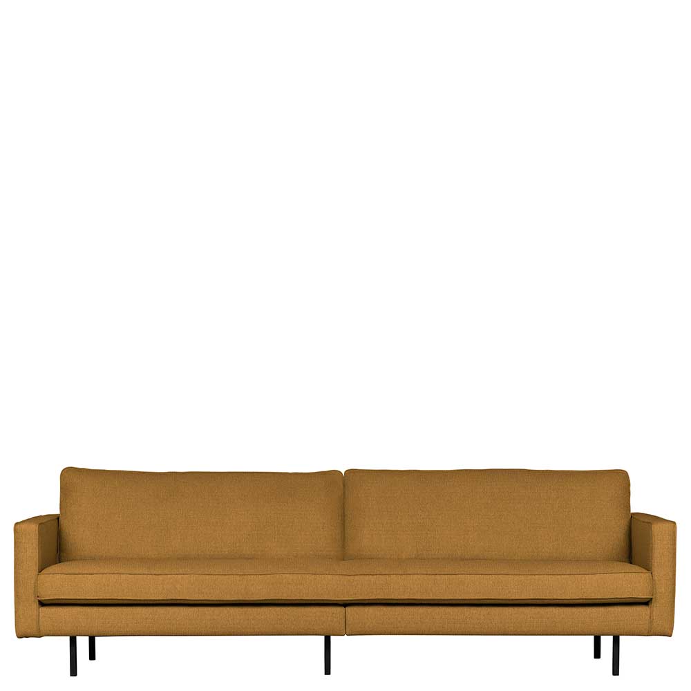 Basilicana Sofa in Hellbraun Webstoff Retrostil