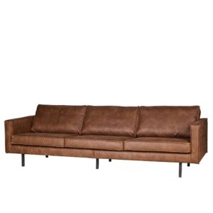 Basilicana Couch aus Recyceltem Leder Cognac Braun