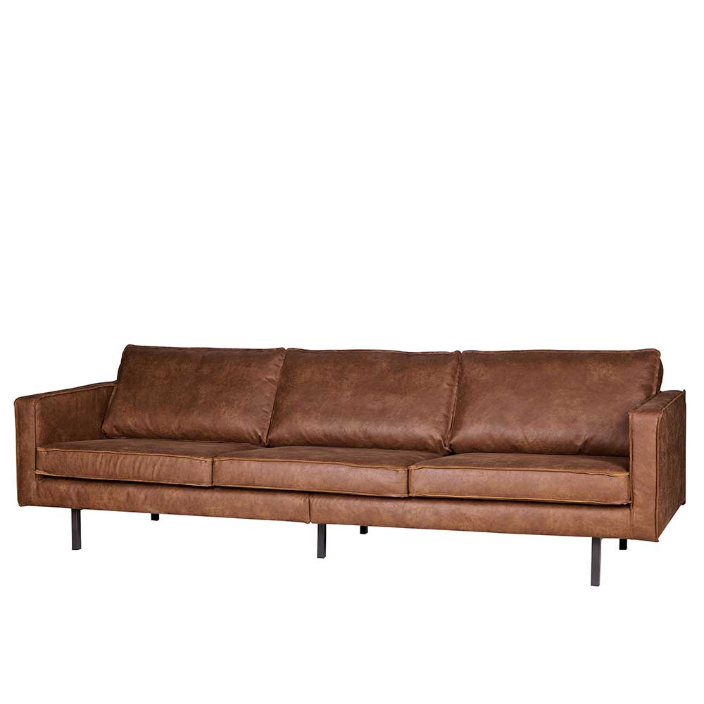 Basilicana Couch aus Recyceltem Leder Cognac Braun