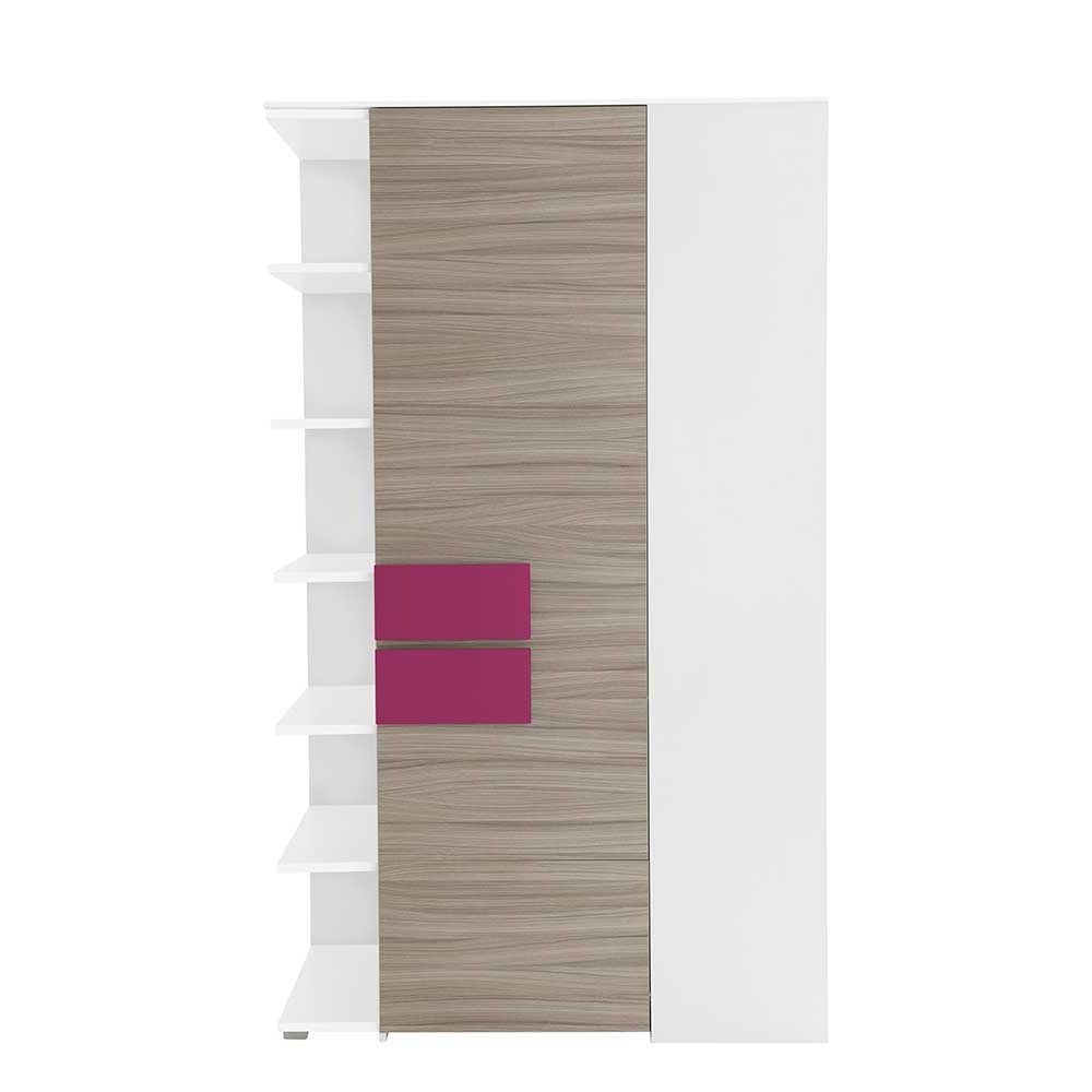 Spirinha Jugendzimmer Eckschrank in Holz Pink mit Regal