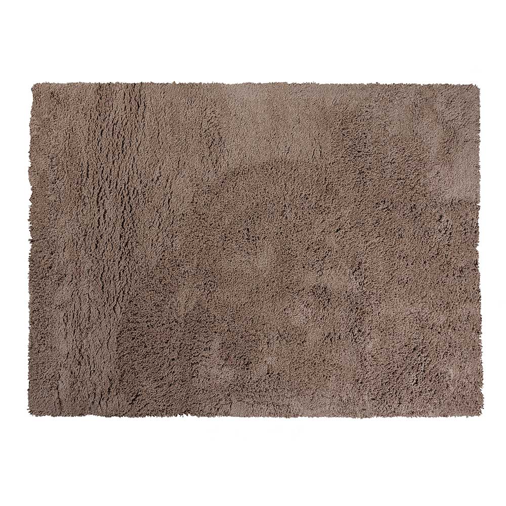 Basilicana Hochflor Teppich Sand Beige im Skandi Design 240x170 cm