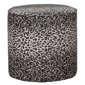 Basilicana Runder Sitzpouf Leo Print mit Samt Bezug modernem Design