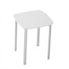 Life Meubles Quadratischer Garderobenhocker in Weiß und Aluminiumfarben modern