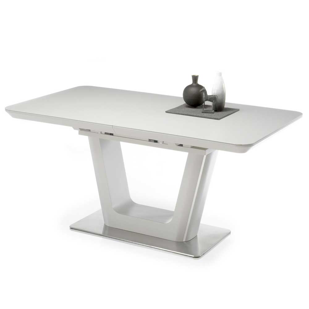 Möbel4Life Tisch Esszimmer in Lichtgrau und Silberfarben Keramikplatte