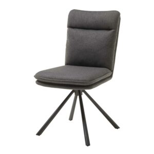 Möbel4Life Esstisch Stühle in Grau Webstoff Gestell aus Metall (2er Set)