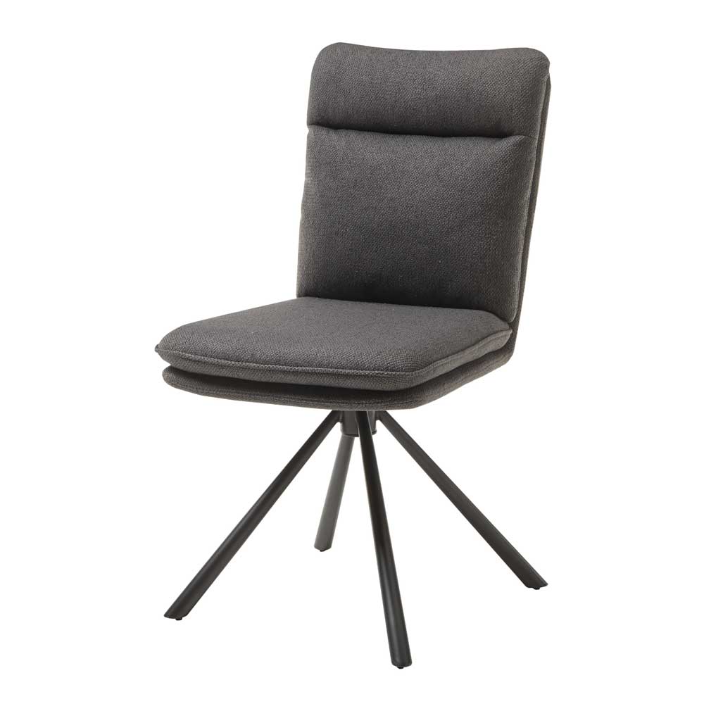 Möbel4Life Esstisch Stühle in Grau Webstoff Gestell aus Metall (2er Set)