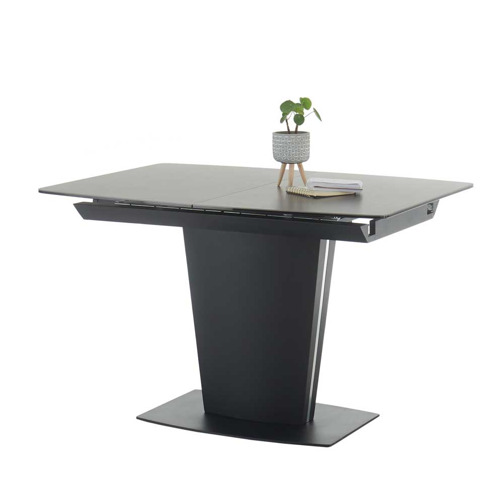 Möbel4Life Luxus Esszimmertisch in Schwarz und Rostfarben Säulengestell