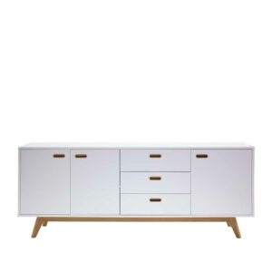 Doncosmo Sideboard in Weiß Eiche 200 cm breit