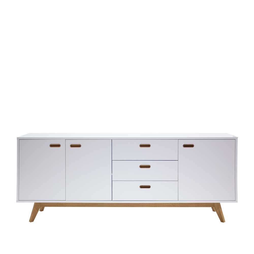 Doncosmo Sideboard in Weiß Eiche 200 cm breit