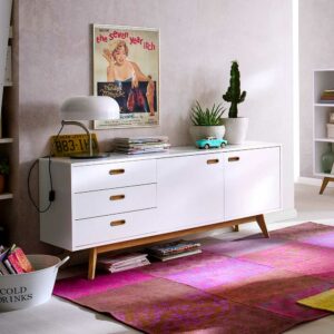 Doncosmo Esszimmer Sideboard in Weiß Eiche modern