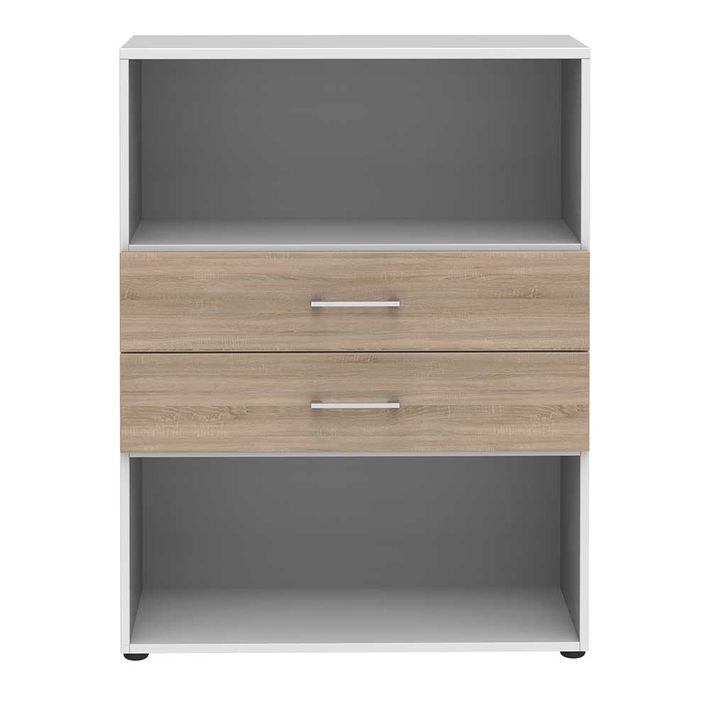 Spirinha Standregal für Home Office mit zwei Schubladen 107 cm hoch