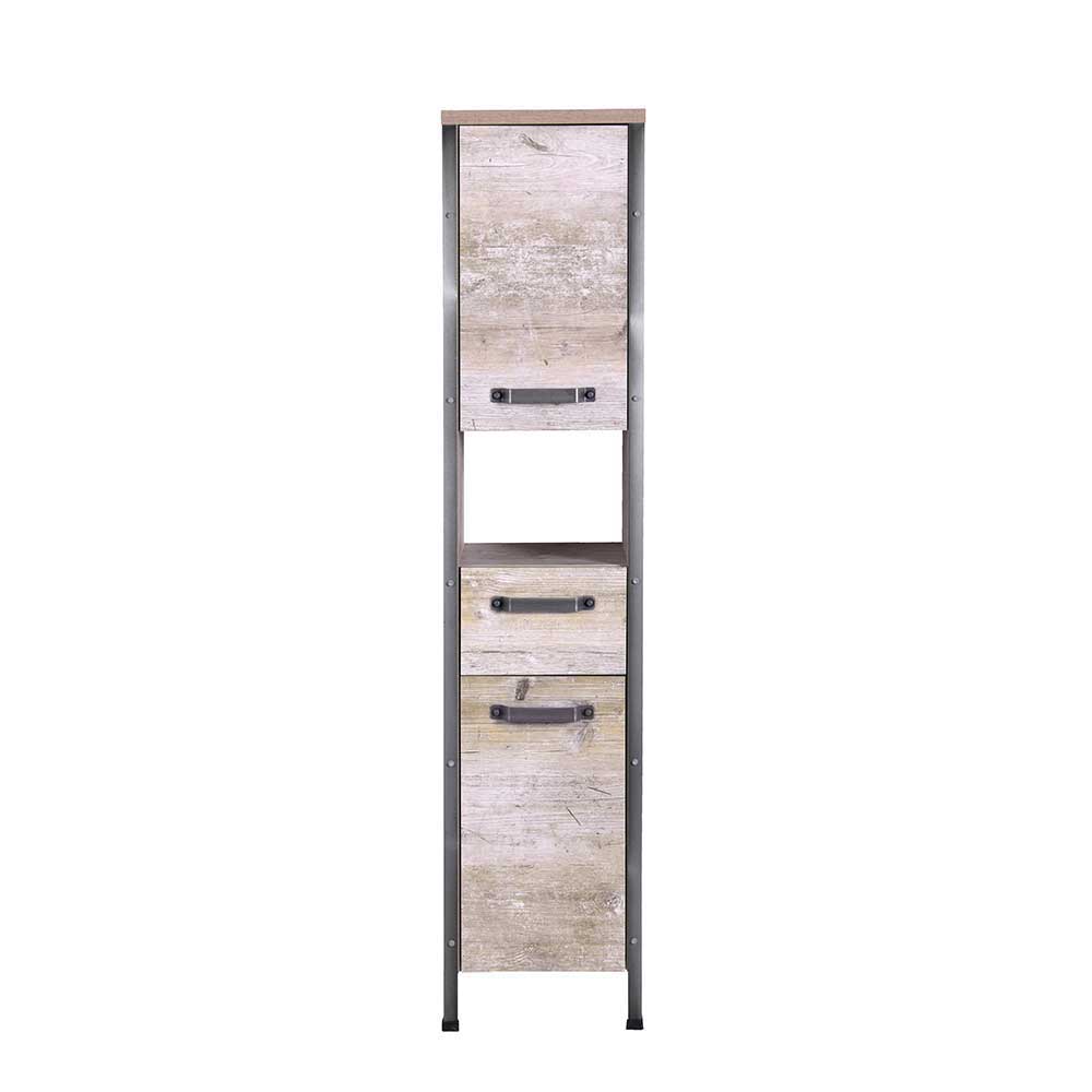 Basilicana Industry Design Hochschrank in Eiche Grau Nachbildung 35 cm breit