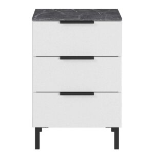 Möbel Exclusive Nachtschrank in Weiß und Grau 60 cm hoch