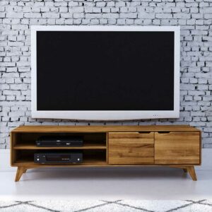 Basilicana Fernsehlowboard aus Wildeiche Massivholz 180 cm breit