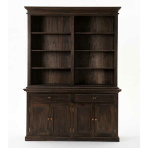 Life Meubles Kolonial Bücherschrank in Holz Black Wash 220 cm hoch