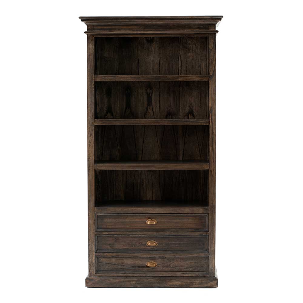 Life Meubles Kolonial Bücherregal in Holz Black Wash 190 cm hoch