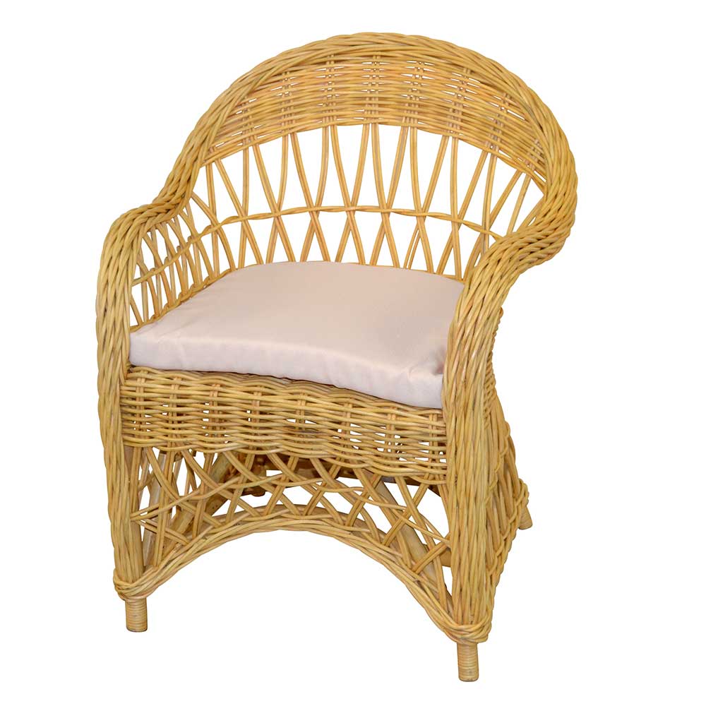 Möbel4Life Korbsessel Rattan Geflecht natur 45 cm Sitzhöhe