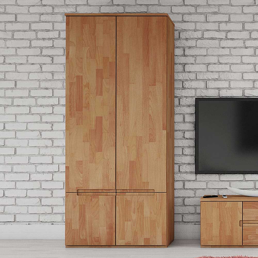 Basilicana Schlafzimmerschrank aus Buche Massivholz 90 cm breit